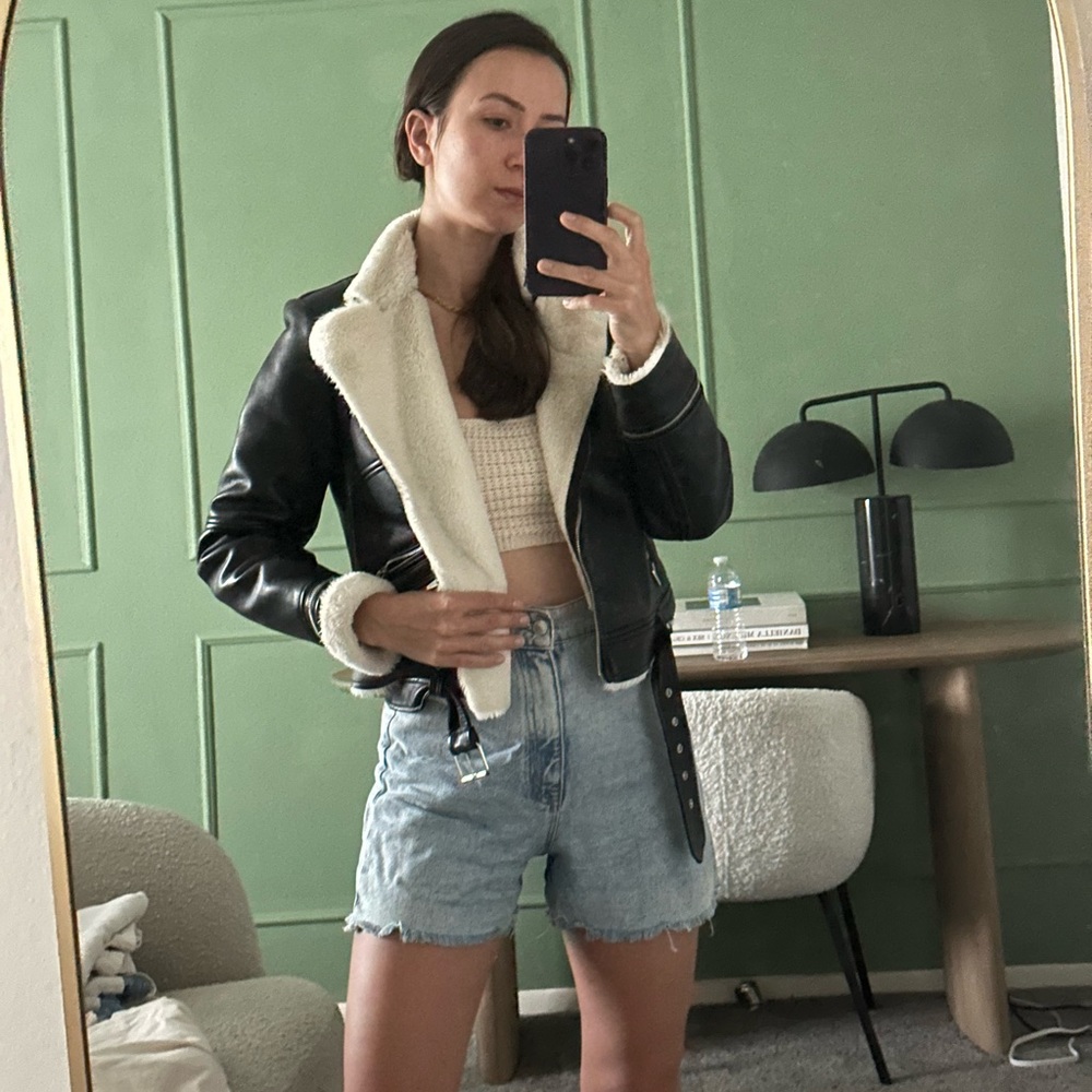 Zara vegan leather jacket